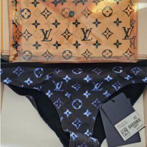 LOUIS VUITTON SWIM BOTTOMS BLACK BLUE BOTTOM BIKINI SIZE 42=10US